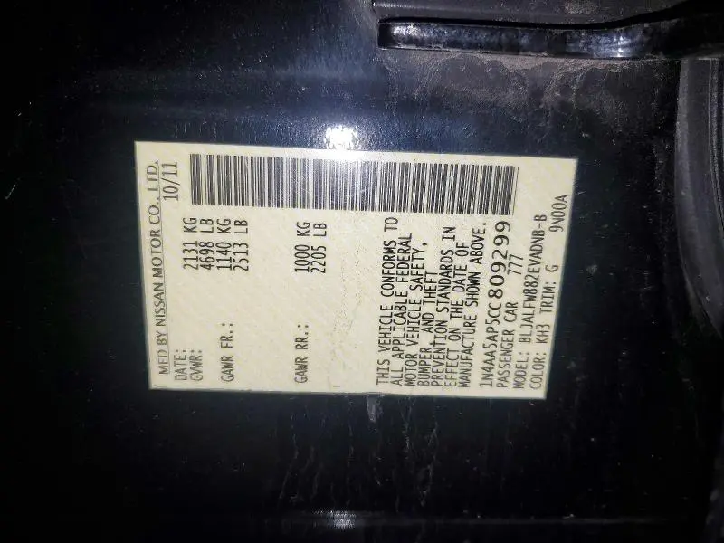 2012 NISSAN MAXIMA 3.5 S  