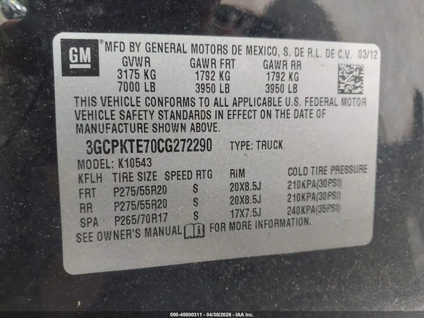 2012 CHEVROLET SILVERADO 1500 LTZ