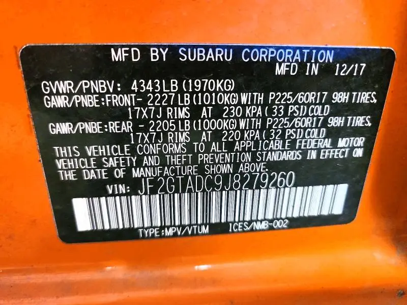 2018 SUBARU CROSSTREK PREMIUM  