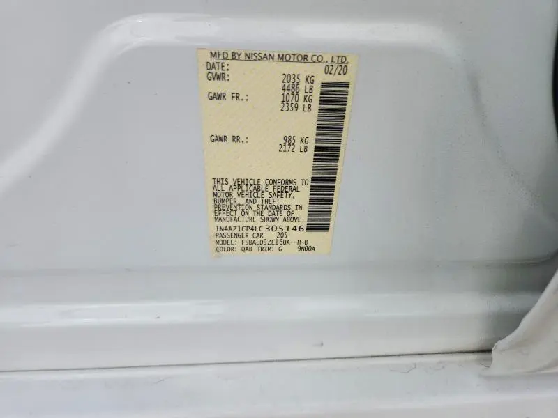 2020 NISSAN LEAF SV  