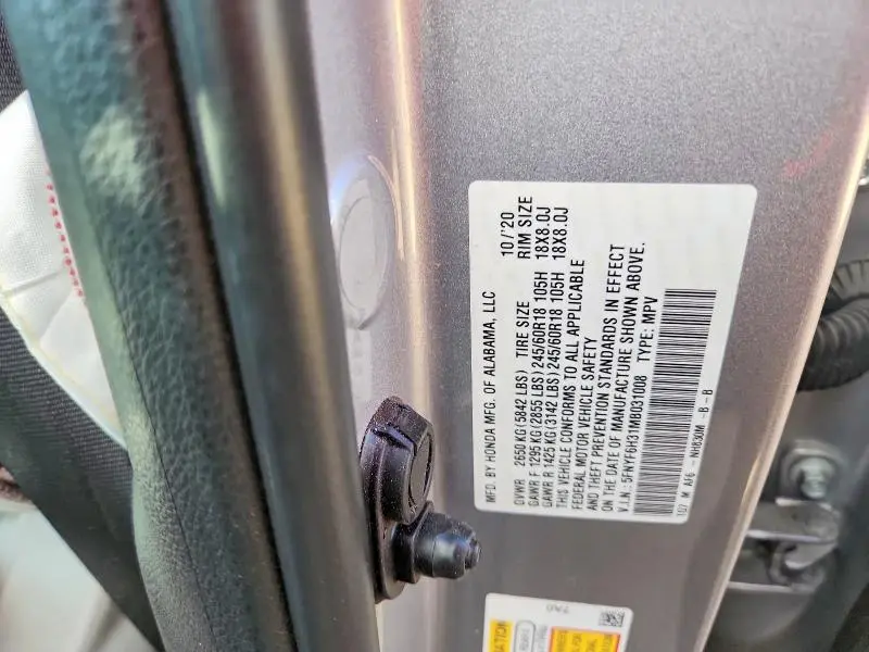 2021 HONDA PILOT EX  