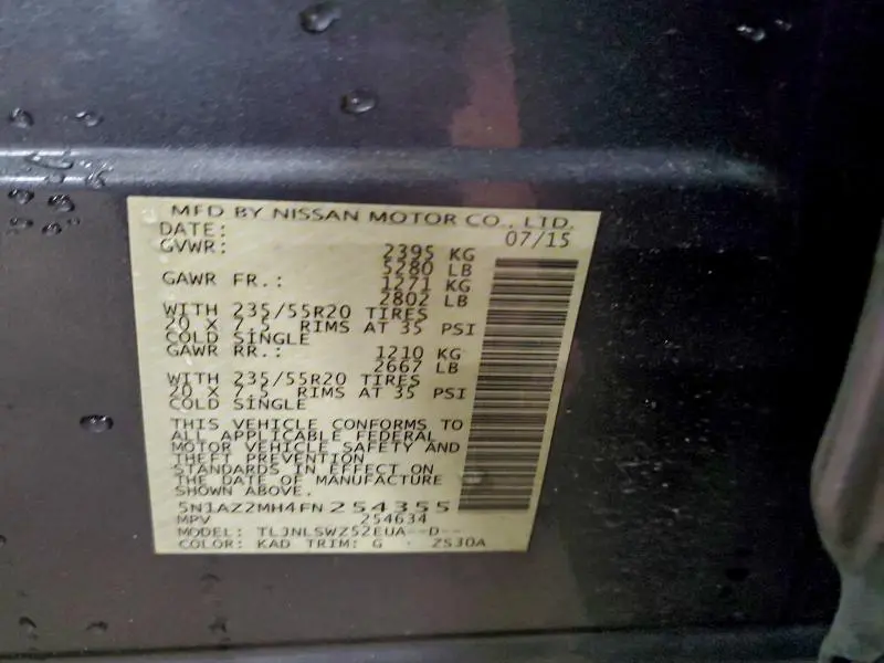 2015 NISSAN MURANO S  