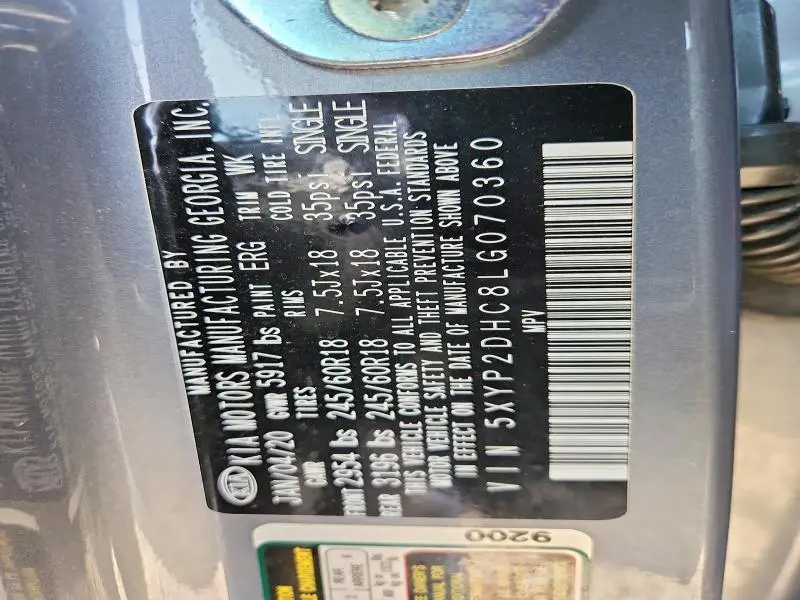 2020 KIA TELLURIDE LX  