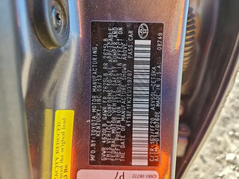 2014 TOYOTA CAMRY L  