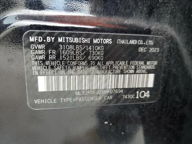 2024 MITSUBISHI MIRAGE G4 ES  