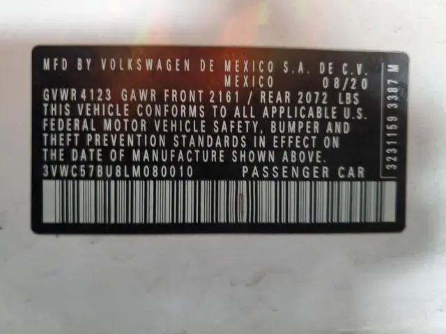 2020 VOLKSWAGEN JETTA S