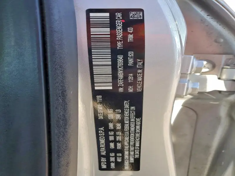 2019 ALFA ROMEO GIULIA TI  