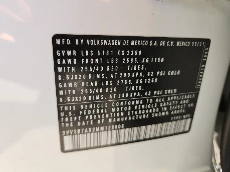 2021 VOLKSWAGEN TIGUAN SE