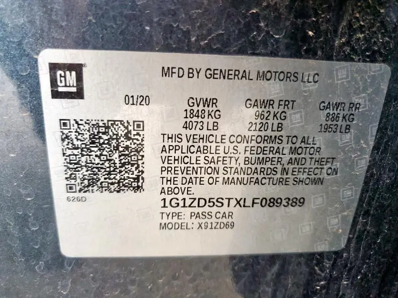 2020 CHEVROLET MALIBU LT  