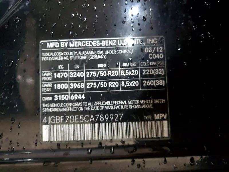 2012 MERCEDES-BENZ GL 450 4MATIC  