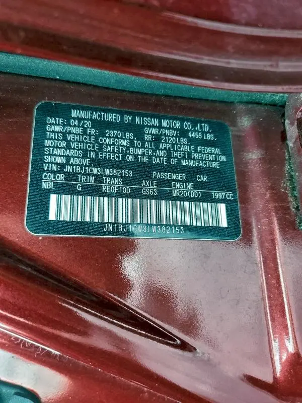 2020 NISSAN ROGUE SPORT S  