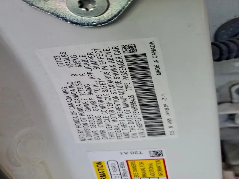 2022 HONDA CIVIC SPORT  