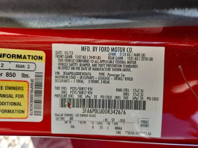 2013 FORD FUSION   