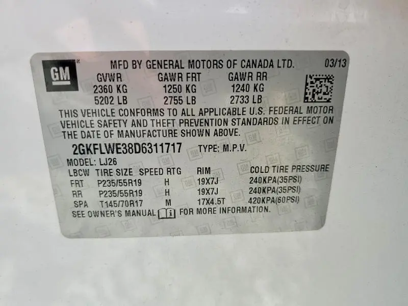 2013 GMC TERRAIN SLT  
