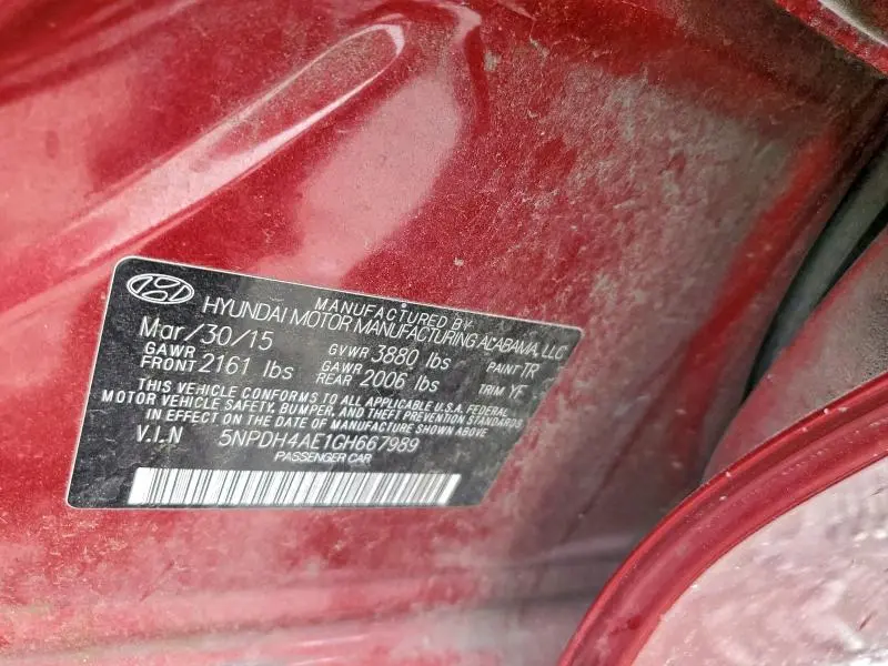 2016 HYUNDAI ELANTRA SE  