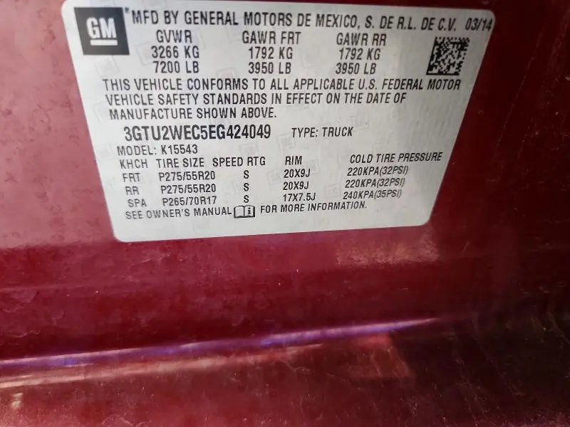2014 GMC SIERRA K1500 DENALI  