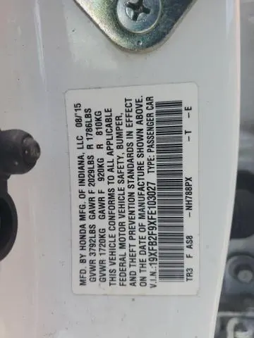 2015 HONDA CIVIC EXL  