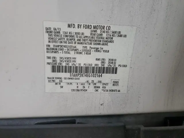 2014 FORD TAURUS SHO  