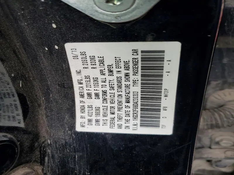 2013 HONDA ACCORD EXL  