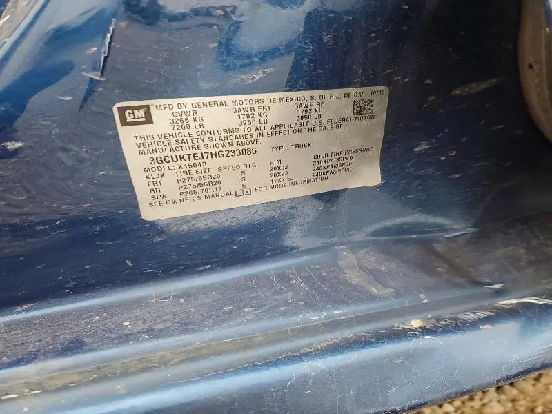 2017 CHEVROLET SILVERADO K1500 HIGH COUNTRY  