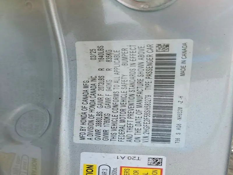 2025 HONDA CIVIC SPORT  