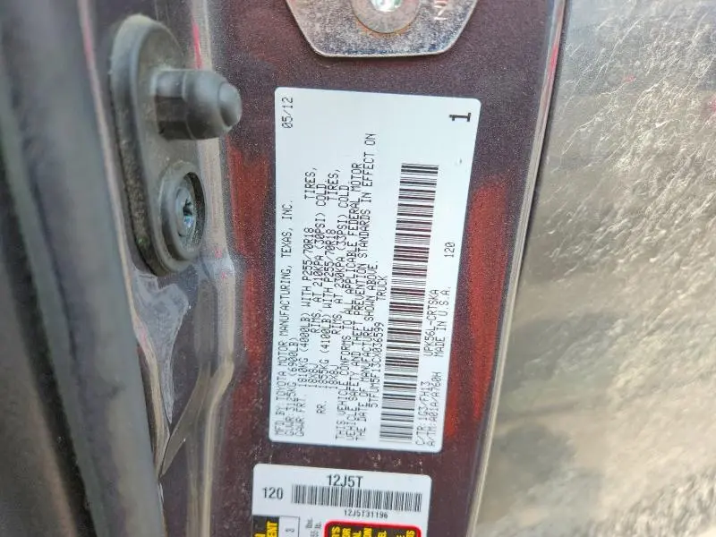 2012 TOYOTA TUNDRA DOUBLE CAB SR5  