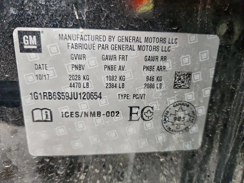 2018 CHEVROLET VOLT PREMIER  