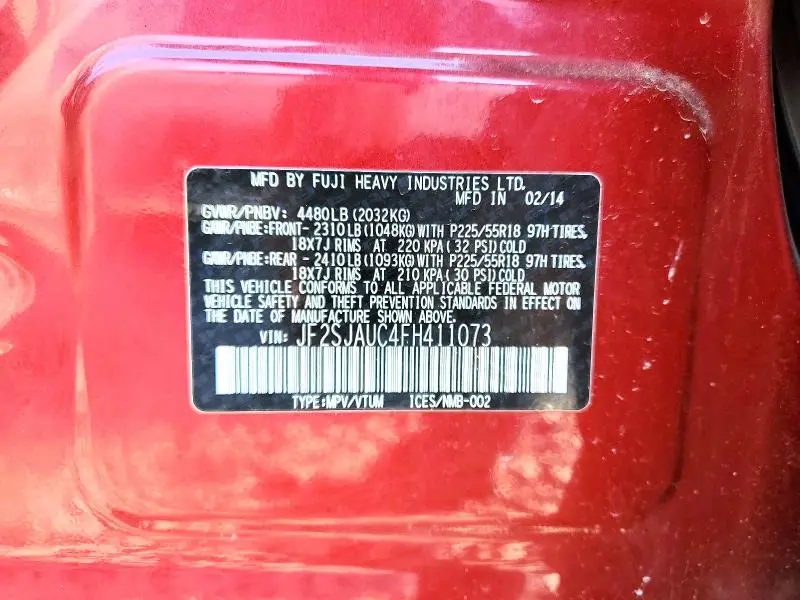 2015 SUBARU FORESTER 2.5I TOURING  