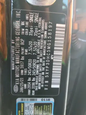 2021 KIA TELLURIDE EX  