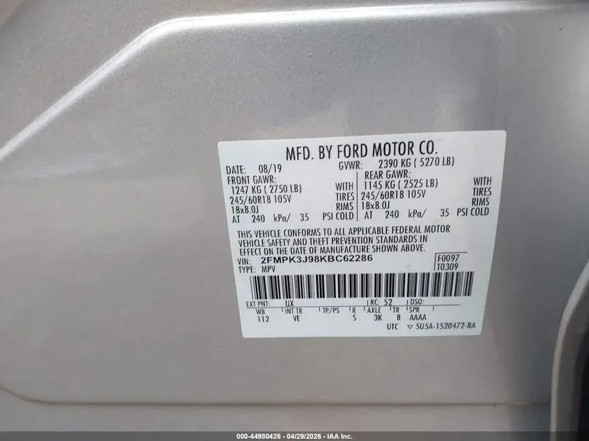 2019 FORD EDGE SEL