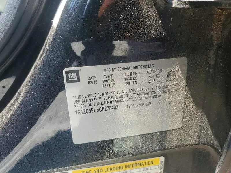 2012 CHEVROLET MALIBU 1LT  