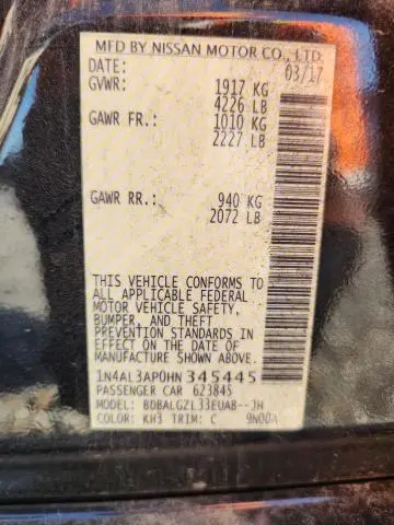 2017 NISSAN ALTIMA 2.5  