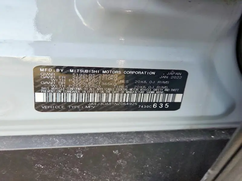 2022 MITSUBISHI OUTLANDER SE  