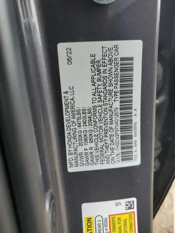 2022 HONDA ACCORD TOURING  