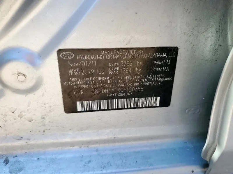2012 HYUNDAI ELANTRA GLS  