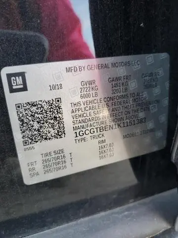 2019 CHEVROLET COLORADO   