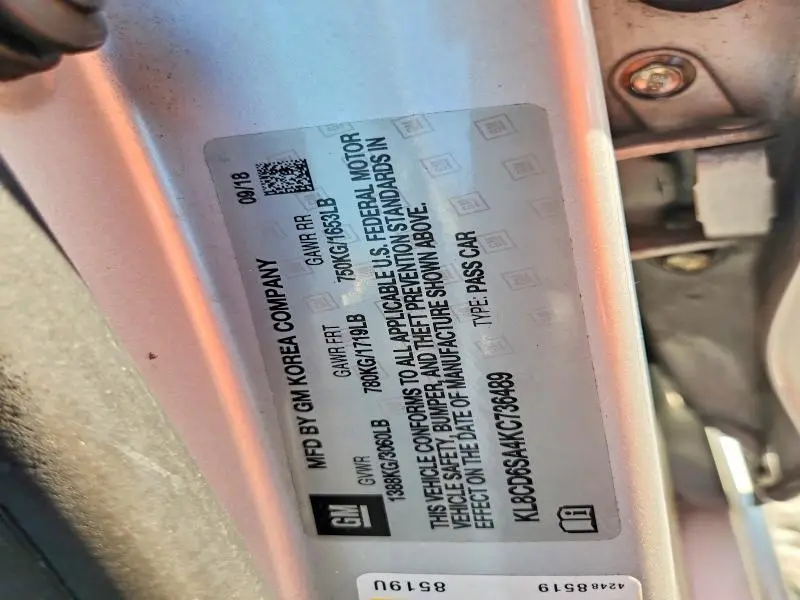 2019 CHEVROLET SPARK 1LT  