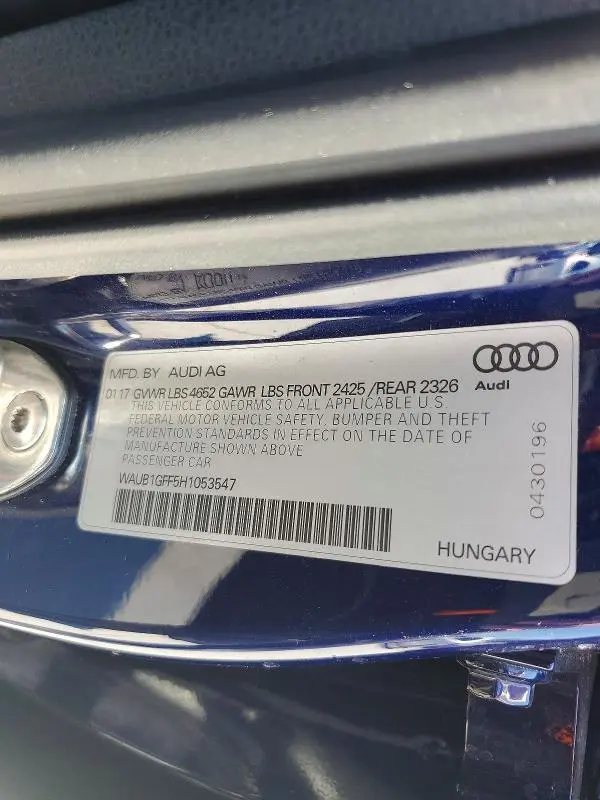 2017 AUDI S3 PREMIUM PLUS  