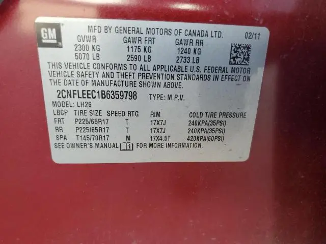 2011 CHEVROLET EQUINOX LT  