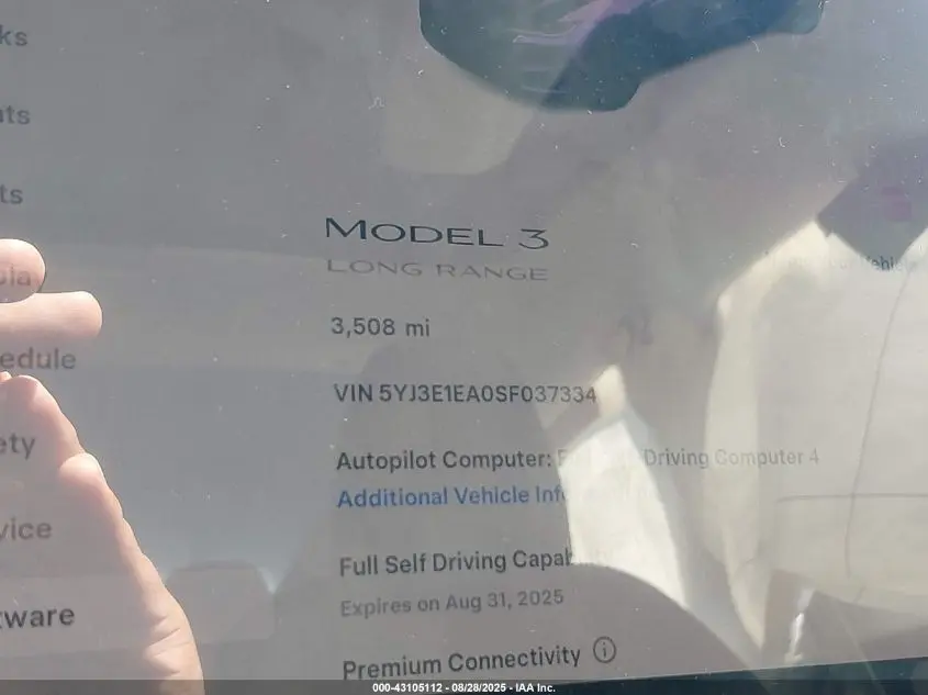 2025 TESLA MODEL 3 LONG RANGE REAR-WHEEL DRIVE