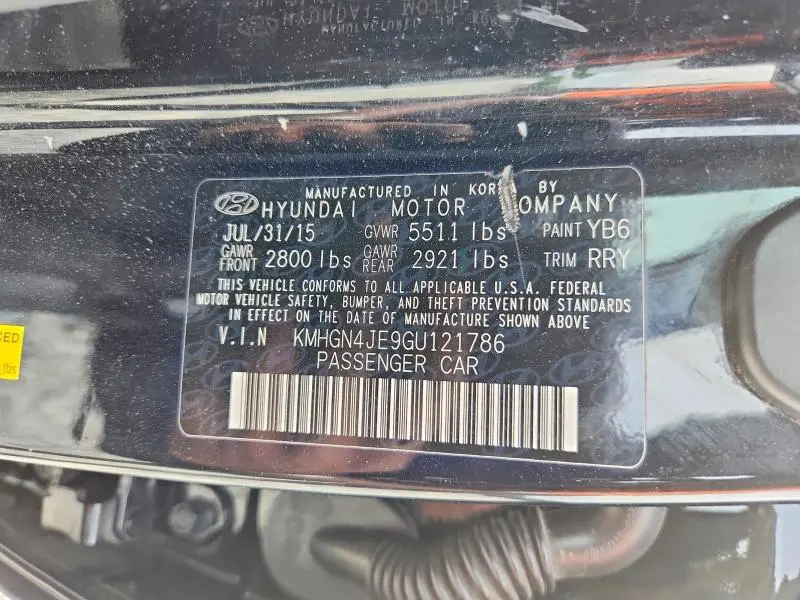 2016 HYUNDAI GENESIS 3.8L  