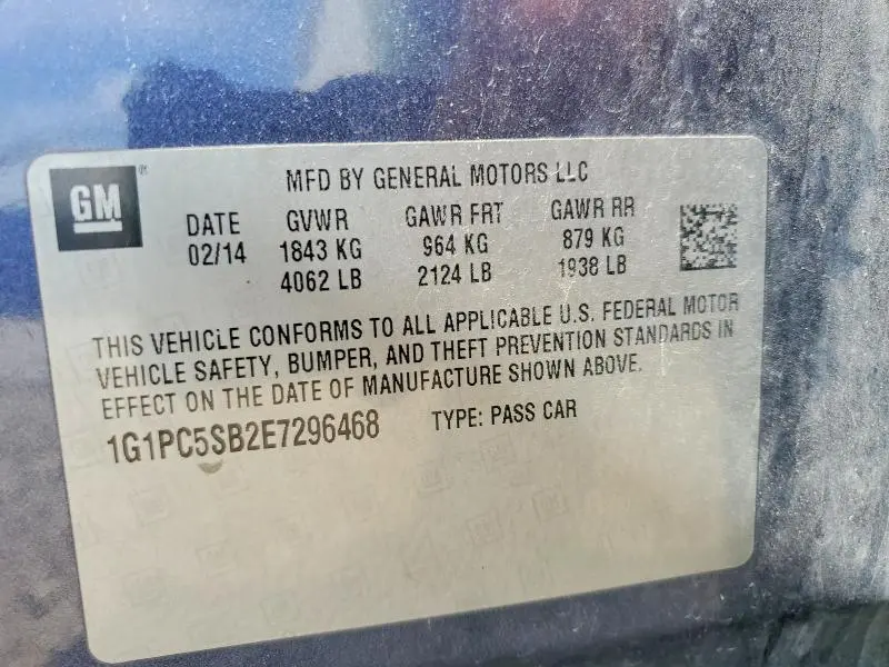 2014 CHEVROLET CRUZE LT  