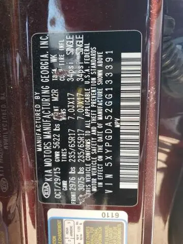 2016 KIA SORENTO LX  
