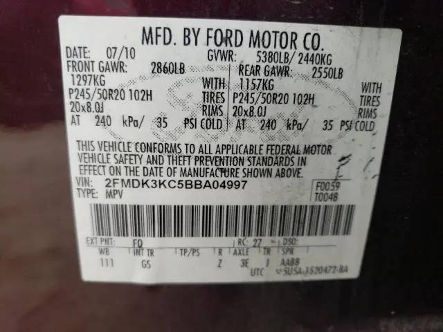 2011 FORD EDGE LIMITED  