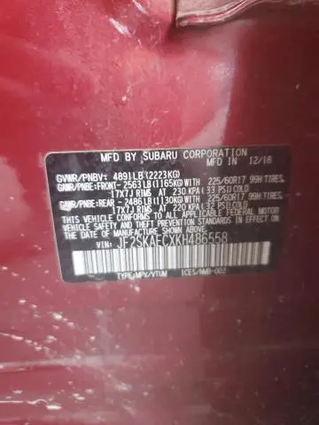 2019 SUBARU FORESTER PREMIUM  