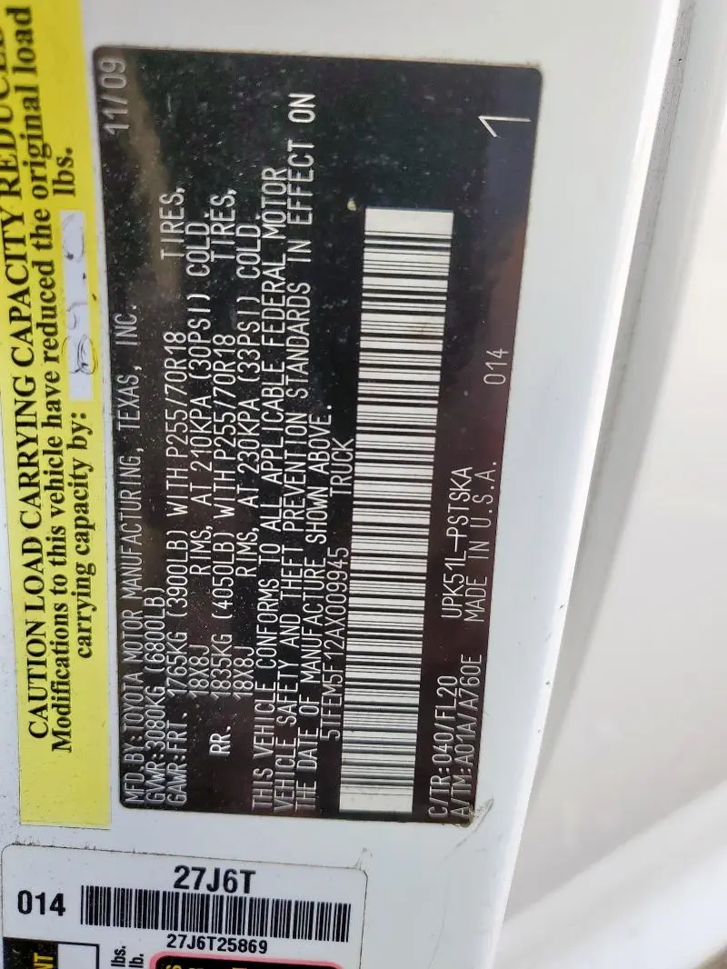 2010 TOYOTA TUNDRA CREWMAX SR5  