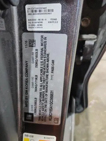 2016 CHEVROLET SPARK 2LT  