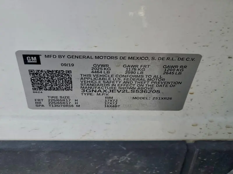 2020 CHEVROLET EQUINOX LT  