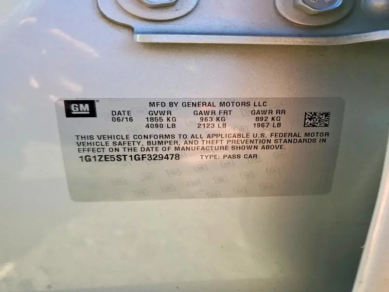 2016 CHEVROLET MALIBU LT  