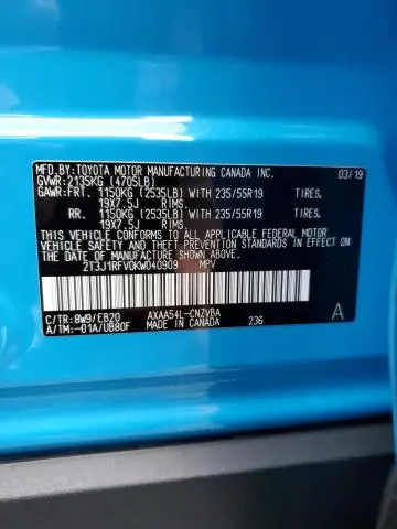 2019 TOYOTA RAV4 ADVENTURE  